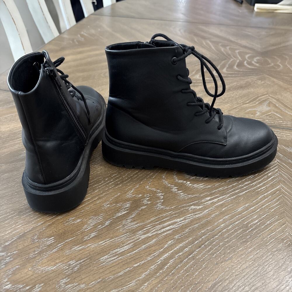 Zara Women’s Black Combat Boots Size 37/7 - Picture 5 of 9
